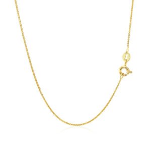 Unbranded 67358-18 14k Yellow Gold Diamond Cut Round Wheat Chain 0.6mm