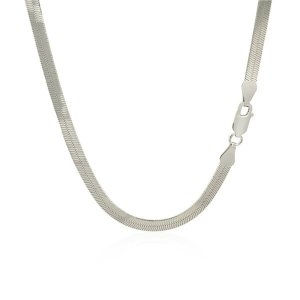 Unbranded 78223-18 Sterling Silver Rhodium Plated Herringbone Chain 4.