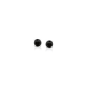 Unbranded 02089 14k White Gold Black 3mm Faceted Cubic Zirconia Stud E