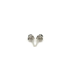 Unbranded 02089 14k White Gold Black 3mm Faceted Cubic Zirconia Stud E