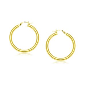 Unbranded 75104 14k Yellow Gold Polished Hoop Earrings (25 Mm)