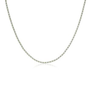 Unbranded 98786-18 Sterling Silver 18 Inch Necklace With Pale Green Cu