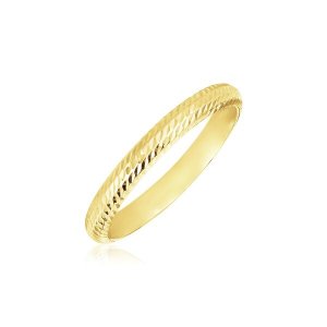 Unbranded 67465-10 14k Yellow Gold Textured Comfort Fit Wedding Band S