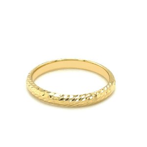 Unbranded 67465-10 14k Yellow Gold Textured Comfort Fit Wedding Band S