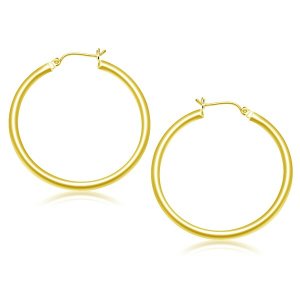 Unbranded 49070 14k Yellow Gold Polished Hoop Earrings (40 Mm)