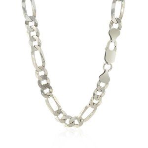 Unbranded 63049-22 Sterling Silver Rhodium Plated Classic Figaro Chain