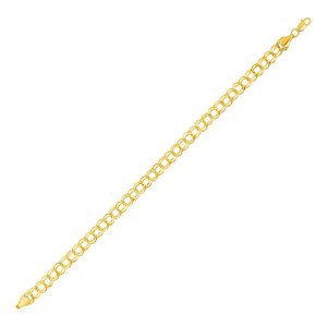 Unbranded 64938-7.25 Double Interlocking Link Bracelet In 10k Yellow G