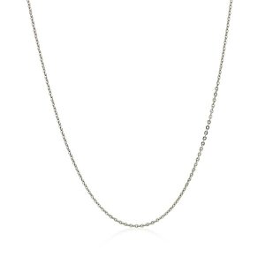 Unbranded 45574-18 Sterling Silver Rhodium Plated Cable Chain 0.6mm Si