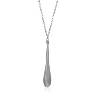 Unbranded 65962-22 14k White Gold Teardrop Shape Long Pendant Size: 22