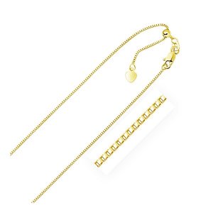 Unbranded 70104-22 14k Yellow Gold Adjustable Box Chain 0.85mm Size: 2