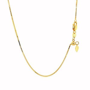 Unbranded 70104-22 14k Yellow Gold Adjustable Box Chain 0.85mm Size: 2