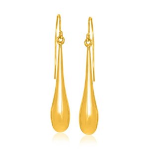 Unbranded 69906 14k Yellow Gold Long Polished Teardrop Dangling Earrin