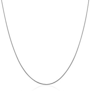 Unbranded 74463-16 Sterling Silver Round Omega Style Chain Necklace Wi