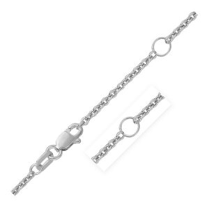 Unbranded 55080-18 Double Extendable Cable Chain In 14k White Gold (1.