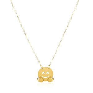 Unbranded 86654-16 14k Yellow Gold Necklace With Hugs Emoji Symbol Siz