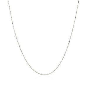 Unbranded 76676-18 10k White Gold Classic Box Chain 0.45mm Size: 18''