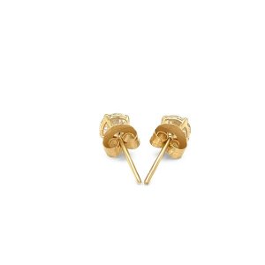 Unbranded 67275 14k Yellow Gold Stud Earrings With White Hue Faceted C