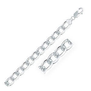 Unbranded 86558-24 Rhodium Plated 8.4mm Sterling Silver Curb Style Cha