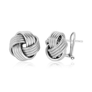 Unbranded 37738 Sterling Silver Groove Textured Love Knot Earrings