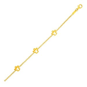 Unbranded 74303-6 14k Yellow Gold Childrens Bracelet With Angels Size: