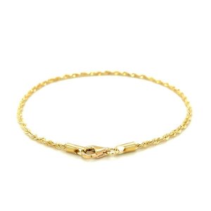 Unbranded 66400-10 2.0mm 10k Yellow Gold Diamond Cut Rope Anklet Size: