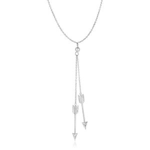 Unbranded 77960-18 Sterling Silver 18 Inch Lariat Necklace With Two Ar