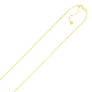 Unbranded 53393-22 14k Yellow Gold Adjustable Cable Chain 0.9mm Size: 