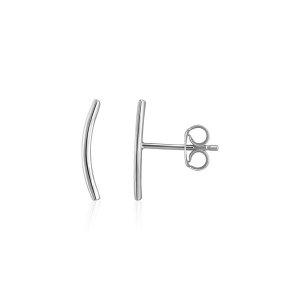 Unbranded 05630 14k White Gold Curve Climber Post Earrings