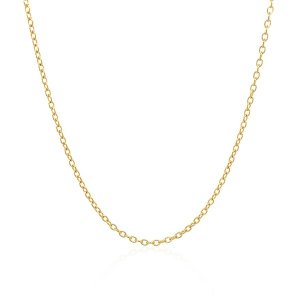 Unbranded 96293-16 18k Yellow Gold Round Cable Link Chain 1.5mm Size: 