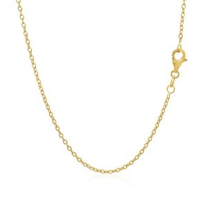 Unbranded 96293-16 18k Yellow Gold Round Cable Link Chain 1.5mm Size: 