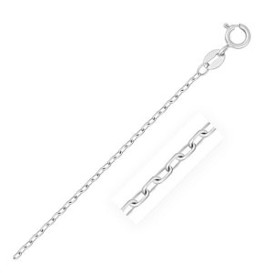 Unbranded 94513-18 14k White Gold Faceted Cable Link Chain 1.3mm Size: