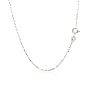 Unbranded 94513-18 14k White Gold Faceted Cable Link Chain 1.3mm Size: