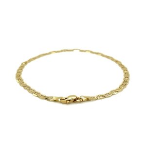 Unbranded 69663-10 3.2mm 10k Yellow Gold Mariner Link Anklet Size: 10'