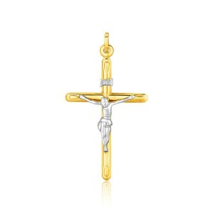 Unbranded 64053 14k Two Tone Gold Cross Pendant