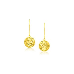 Unbranded 27529 14k Yellow Gold Dangling Round Mesh Earrings