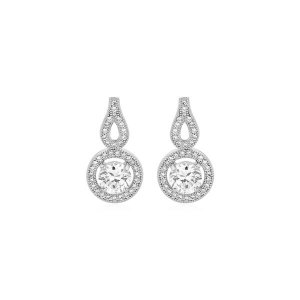 Unbranded 99437 Earrings With Circle And Teardrop Motif With Cubic Zir