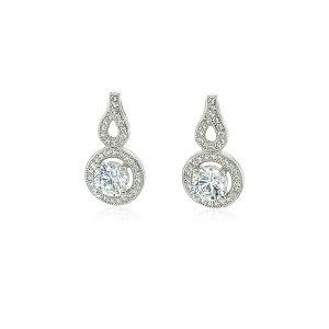 Unbranded 99437 Earrings With Circle And Teardrop Motif With Cubic Zir