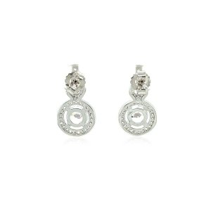 Unbranded 99437 Earrings With Circle And Teardrop Motif With Cubic Zir