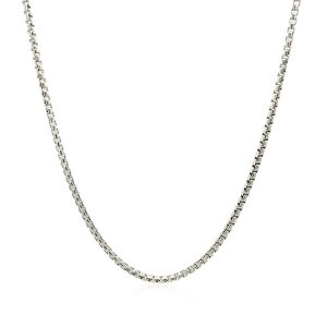 Unbranded 87700-18 Sterling Silver Rhodium Plated Round Box Chain 1.5m