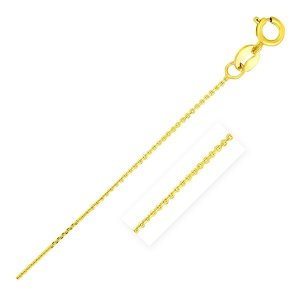 Unbranded 76063-20 14k Yellow Gold Diamond Cut Cable Link Chain 0.7mm 