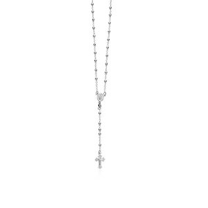 Unbranded 66858-26 Fine Rosary Chain And Bead Necklace In Sterling Sil