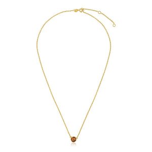 Unbranded 22277-17 14k Yellow Gold 17 Inch Necklace With Round Citrine