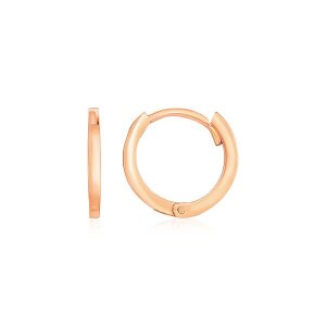 Unbranded 72360 14k Rose Gold Petite Polished Round Hoop Earrings