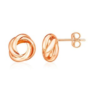 Unbranded 43699 14k Rose Gold Polished Love Knot Earrings