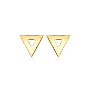 Unbranded 84996 14k Yellow Gold Polished Open Triangle Post Earrings