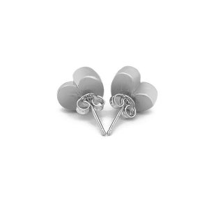 Unbranded 94626 14k White Gold Puffed Heart Shape Shiny Earrings