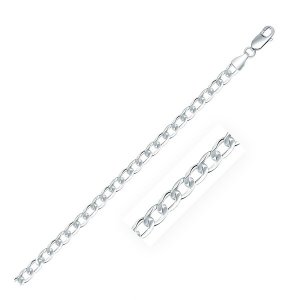 Unbranded 57898-20 Rhodium Plated 4.7mm Sterling Silver Curb Style Cha