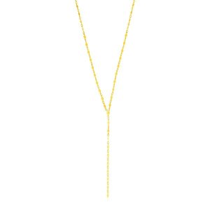 Unbranded 65609-17 14k Yellow Gold Polished Diamond Motif Lariat Neckl