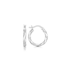 Unbranded 65066 Sterling Silver Polished Twist Design Hoop Earrings