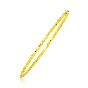 Unbranded 88045-8 14k Yellow Gold Thin Twisted Shiny Bangle Size: 8''